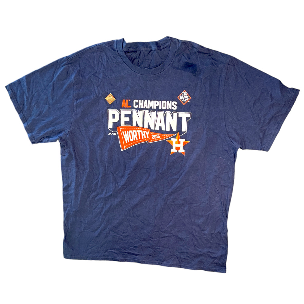 Majestic Houston Astros AL‎ Champions Pennant Worthy 2019 MLB T-Shirt Men's 2XL